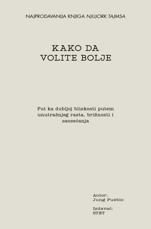 prednja korica Kako da volite bolje